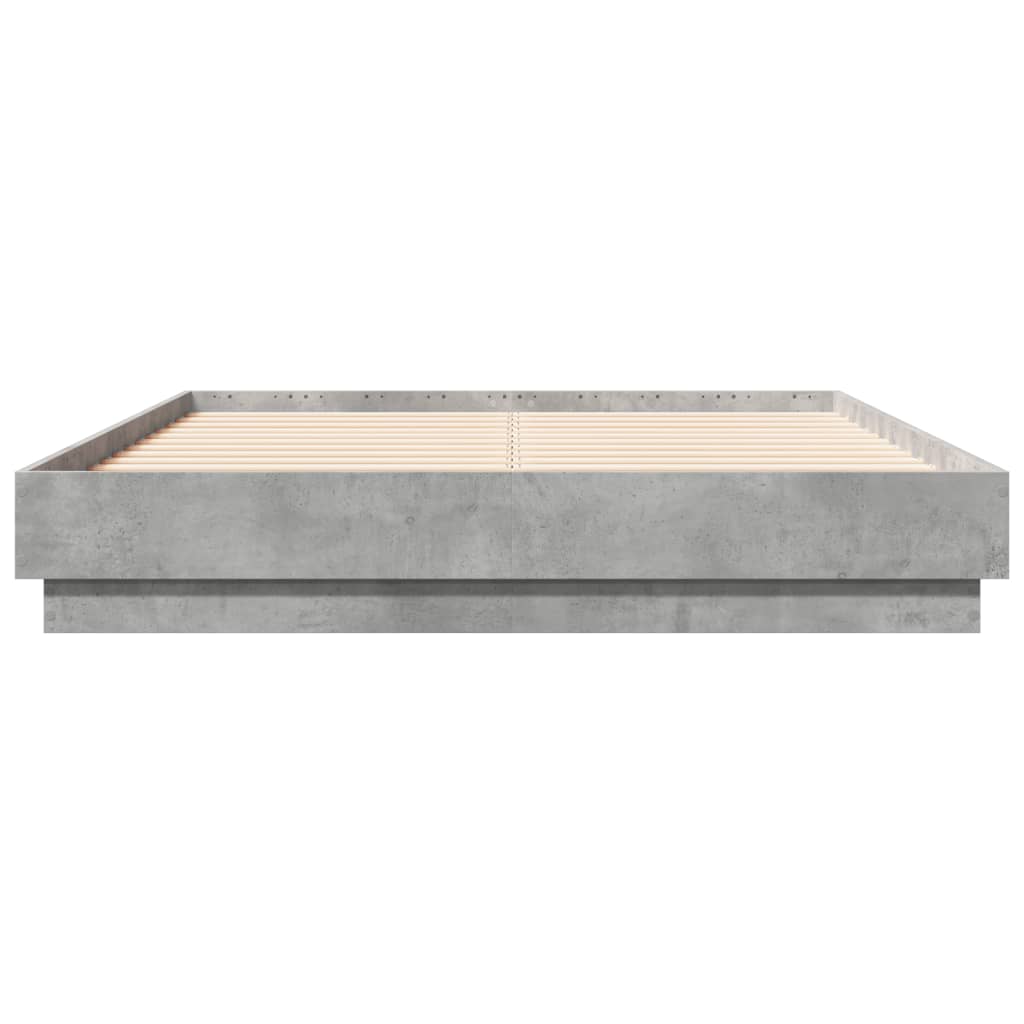 Bed Frame without Mattress Concrete Grey 120x190 cm Small Double