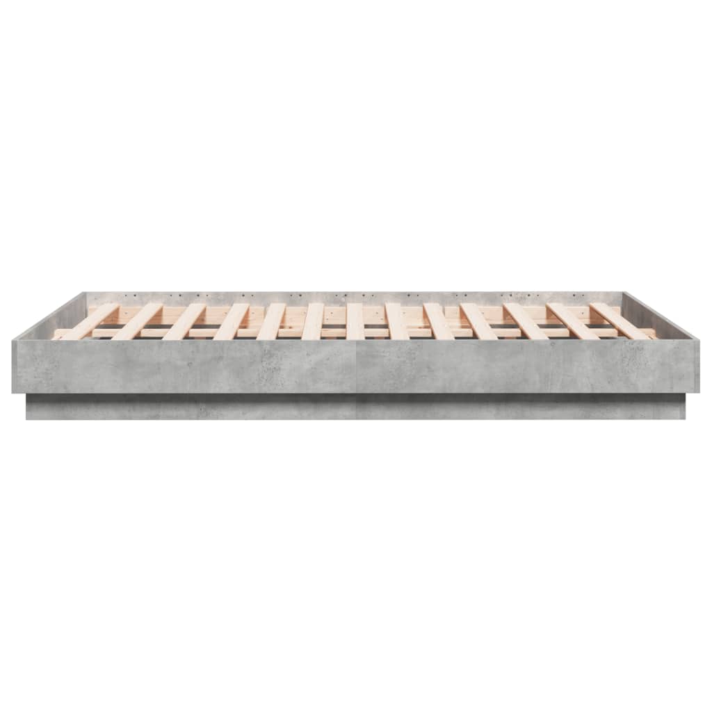 Bed Frame without Mattress Concrete Grey 120x190 cm Small Double