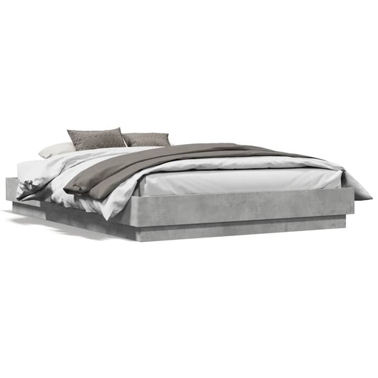 Bed Frame without Mattress Concrete Grey 120x190 cm Small Double