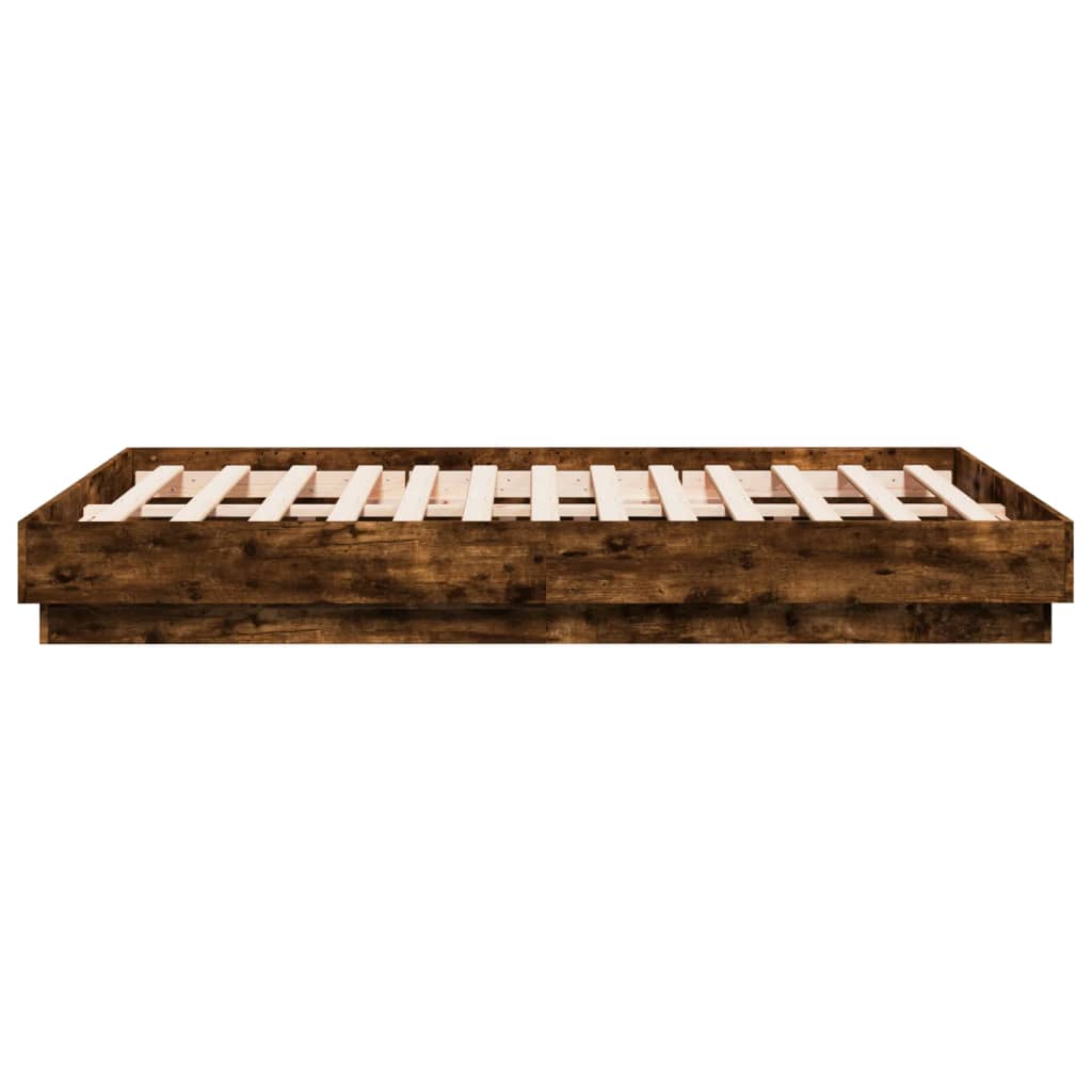 Bed Frame without Mattress Smoked Oak 120x190 cm Small Double