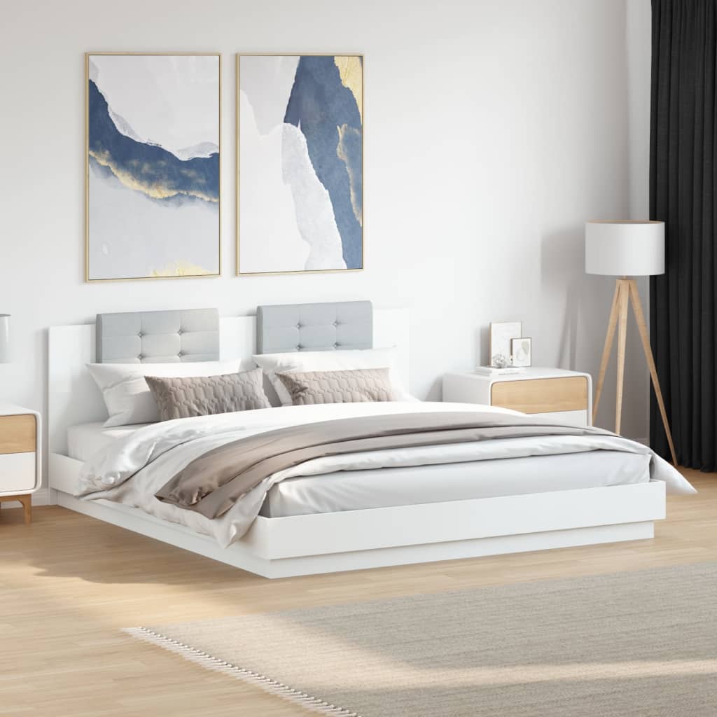 Bed Frame without Mattress White 200x200cm