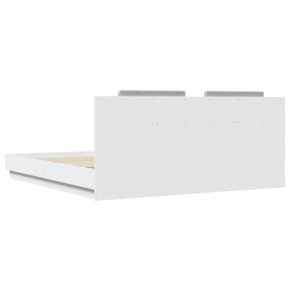 Bed Frame without Mattress White 200x200cm
