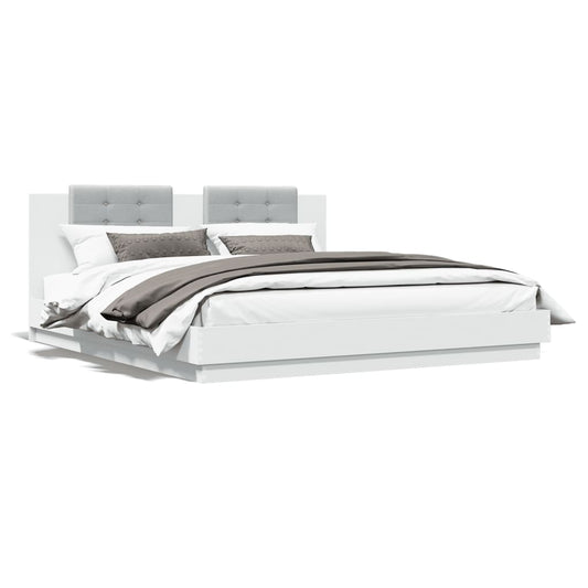 Bed Frame without Mattress White 200x200cm