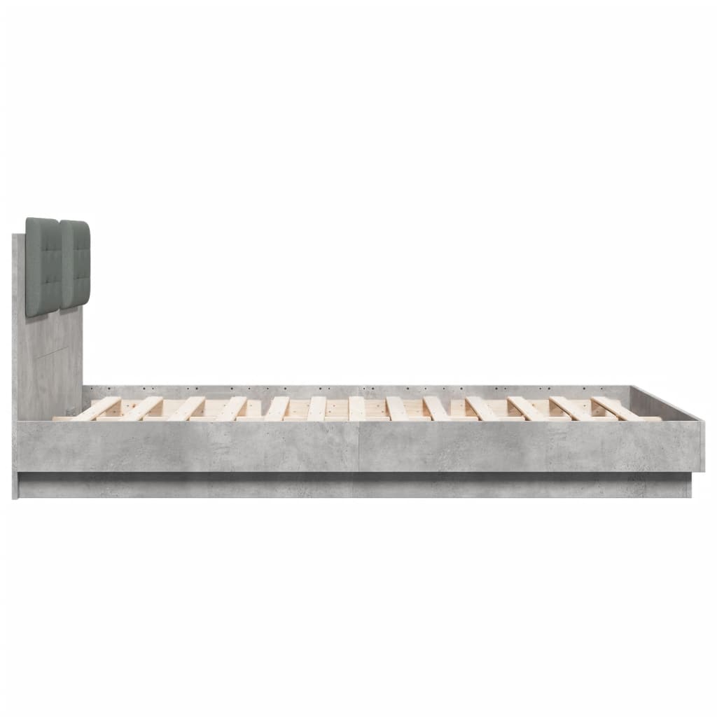 Bed Frame without Mattress Concrete Grey 120x200 cm