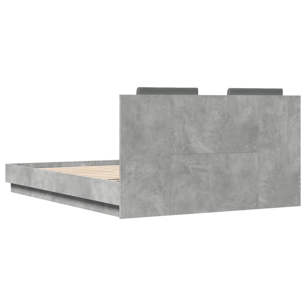 Bed Frame without Mattress Concrete Grey 120x200 cm