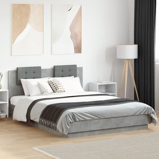 Bed Frame without Mattress Concrete Grey 120x200 cm