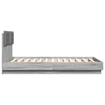 Bed Frame without Mattress Grey Sonoma 120x190 cm Small Double