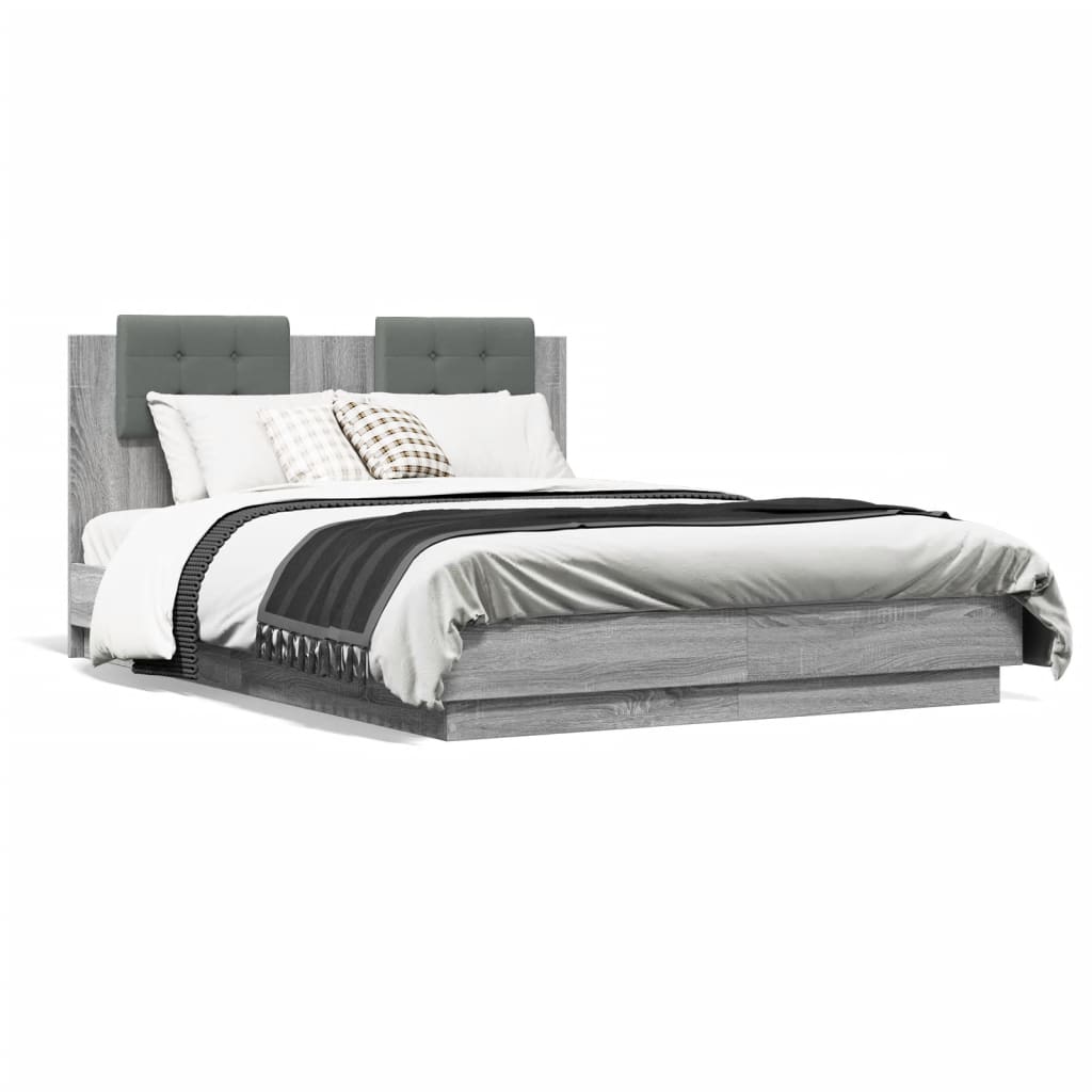 Bed Frame without Mattress Grey Sonoma 120x190 cm Small Double