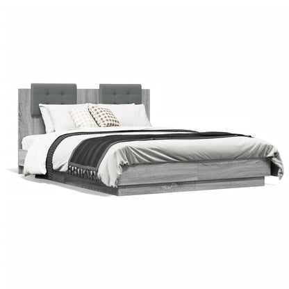 Bed Frame without Mattress Grey Sonoma 120x190 cm Small Double