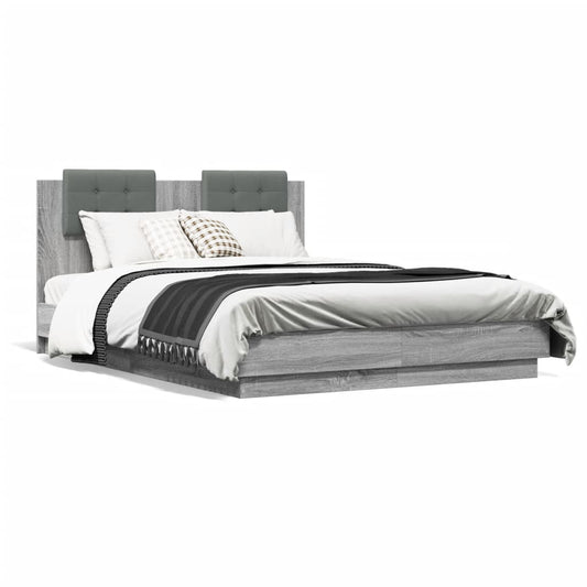Bed Frame without Mattress Grey Sonoma 120x190 cm Small Double