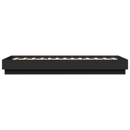 Bed Frame without Mattress with LED Lights Black 75x190 cm Small Single