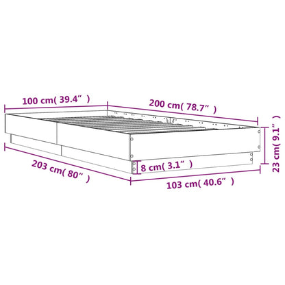 Bed Frame without Mattress White 100x200 cm Engineered Wood