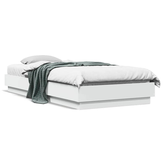 Bed Frame without Mattress White 100x200 cm Engineered Wood
