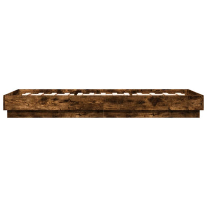 Bed Frame without Mattress Smoked Oak 100x200 cm Engineered Wood