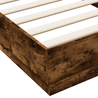Bed Frame Smoked Oak 100x200 cm Engineered Wood