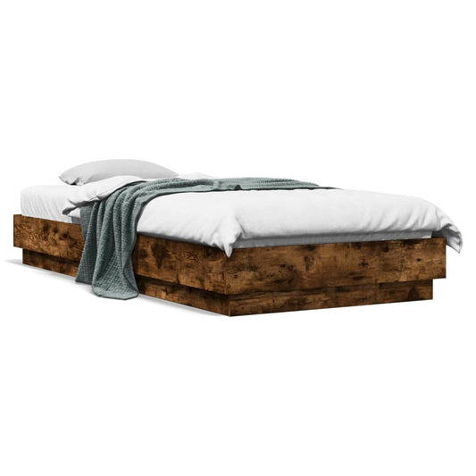 Bed Frame Smoked Oak 100x200 cm Engineered Wood