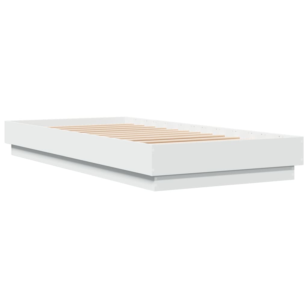Bed Frame without Mattress White 90x200 cm Engineered Wood