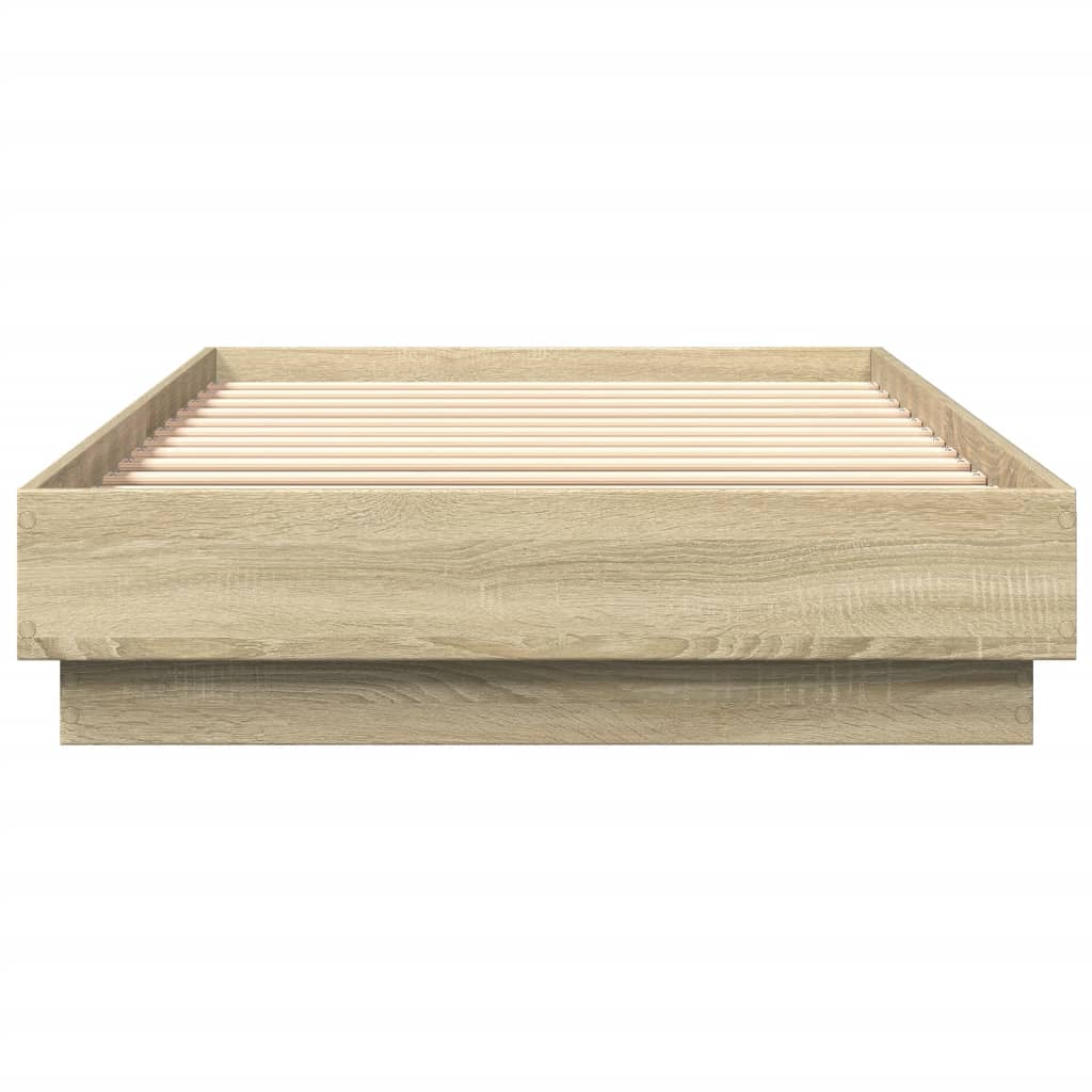 Bed Frame without Mattress Sonoma Oak 90x200 cm Engineered Wood