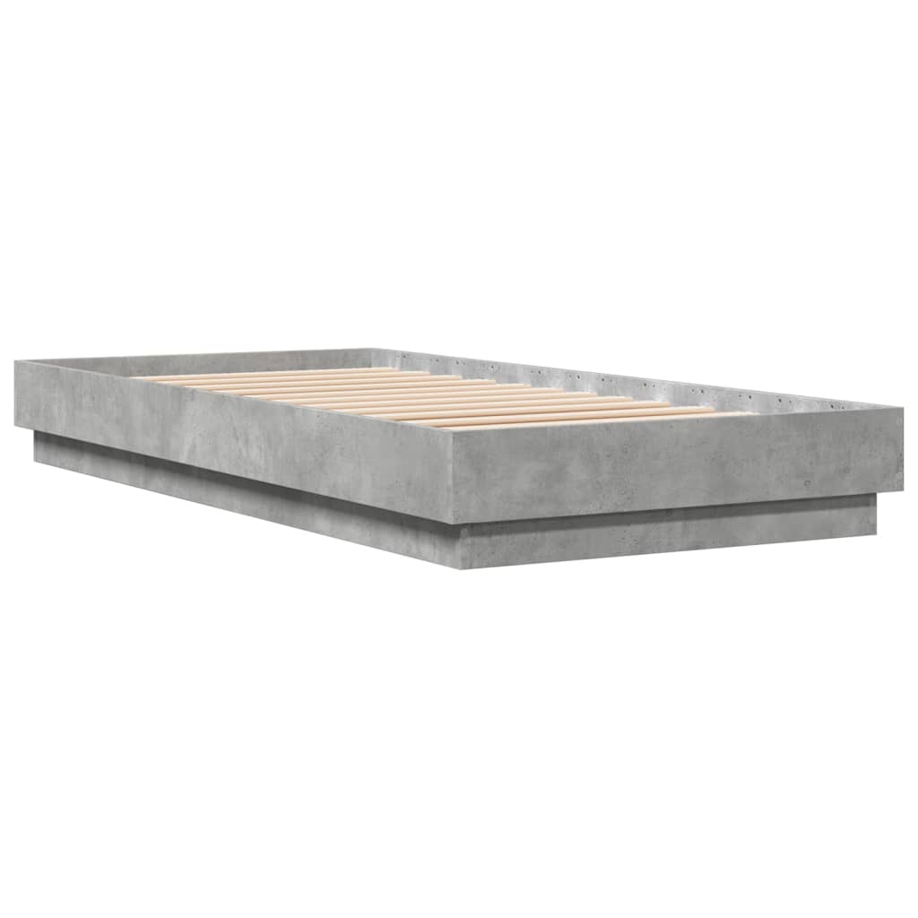 Bed Frame without Mattress Concrete Grey 90x200 cm