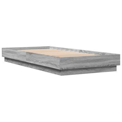 Bed Frame without Mattress Grey Sonoma 90x200 cm Engineered Wood
