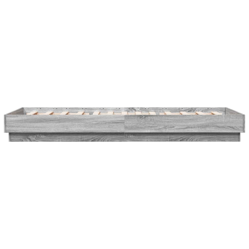 Bed Frame without Mattress Grey Sonoma 90x200 cm Engineered Wood