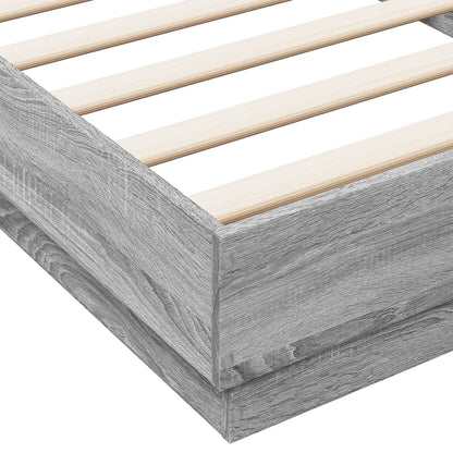 Bed Frame without Mattress Grey Sonoma 90x200 cm Engineered Wood