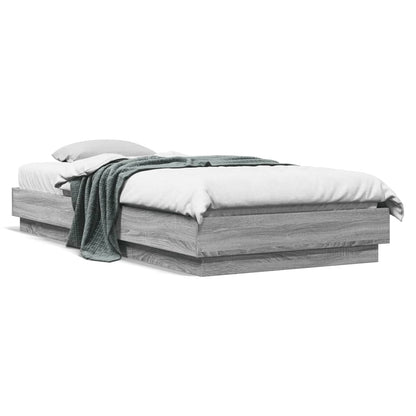 Bed Frame without Mattress Grey Sonoma 90x200 cm Engineered Wood