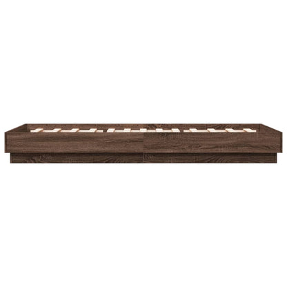Bed Frame without Mattress Brown Oak 90x200 cm Engineered Wood