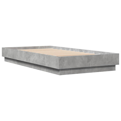 Bed Frame without Mattress Concrete Grey 75x190 cm Small Single