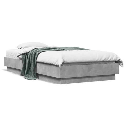 Bed Frame without Mattress Concrete Grey 75x190 cm Small Single