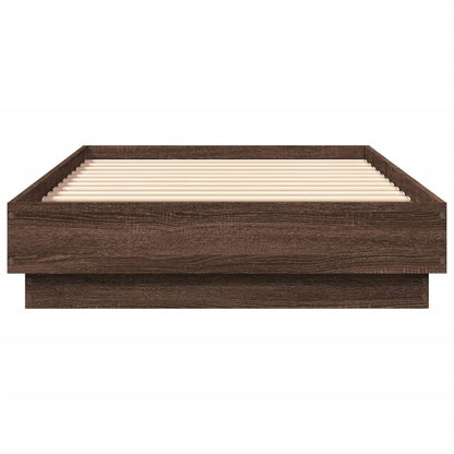 Bed Frame without Mattress Brown Oak 75x190 cm Small Single Engineered Wood