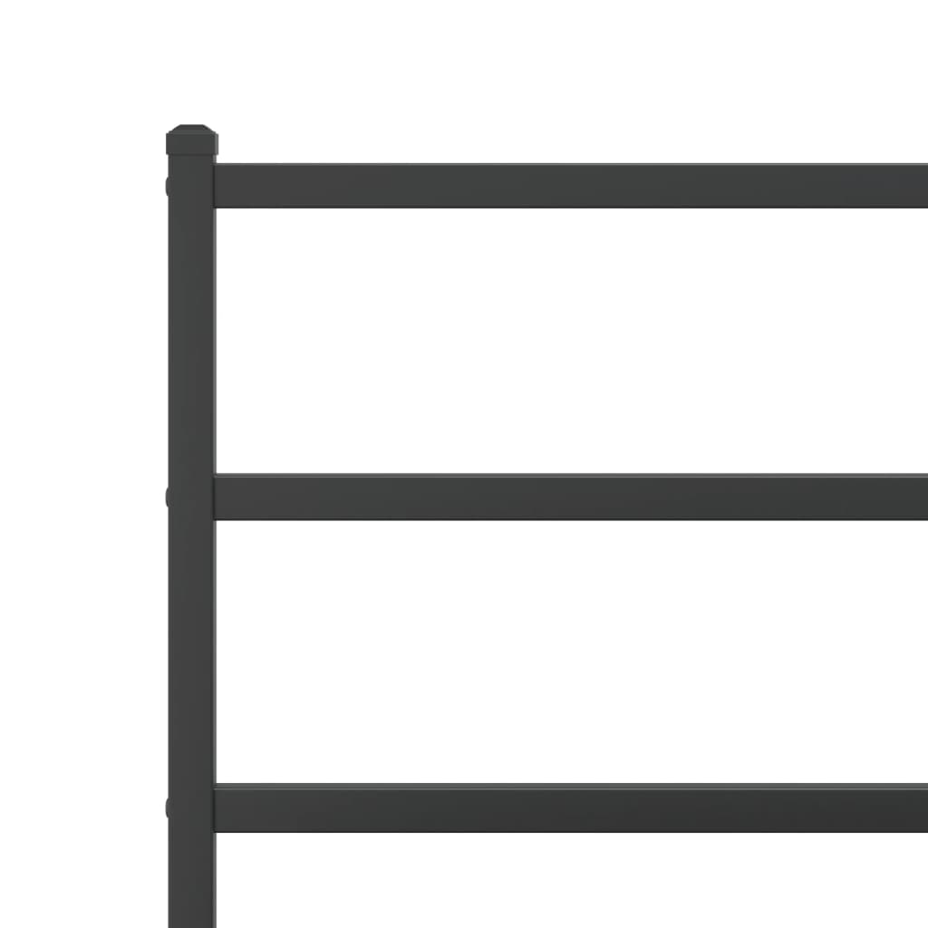 Metal Bed Frame without Mattress with Footboard Black 80x200cm