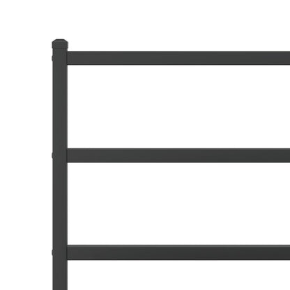 Metal Bed Frame without Mattress with Footboard Black 80x200cm