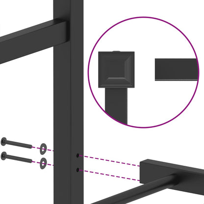 Metal Bed Frame without Mattress with Footboard Black 80x200cm