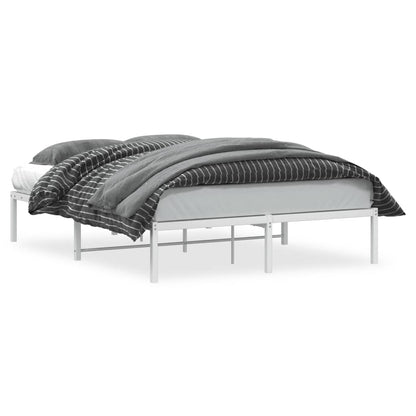 Metal Bed Frame without Mattress White 135x190cm