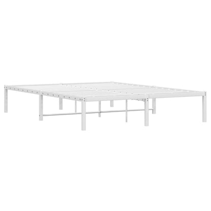 Metal Bed Frame without Mattress White 135x190cm