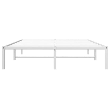 Metal Bed Frame without Mattress White 135x190cm
