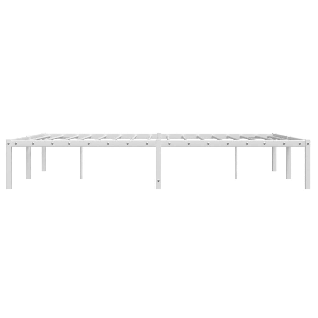 Metal Bed Frame without Mattress White 135x190cm