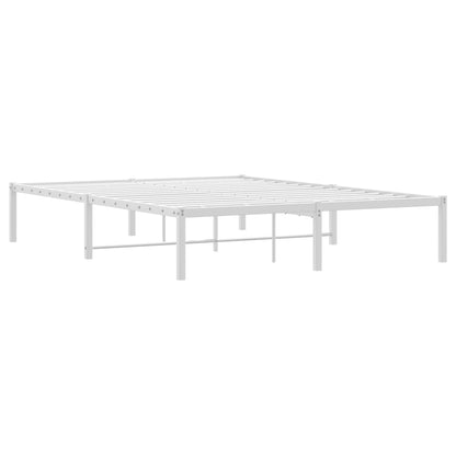 Metal Bed Frame without Mattress White 135x190cm