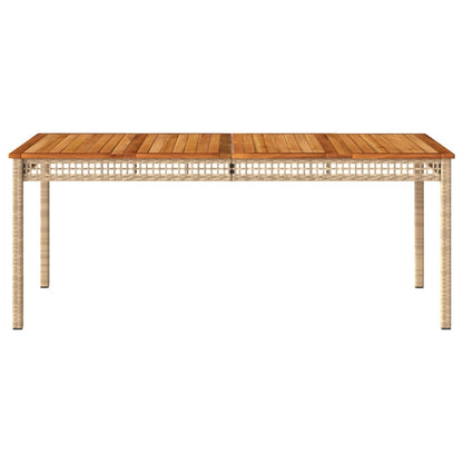 Garden Table Beige 180x90x75 cm Poly Rattan Acacia Wood