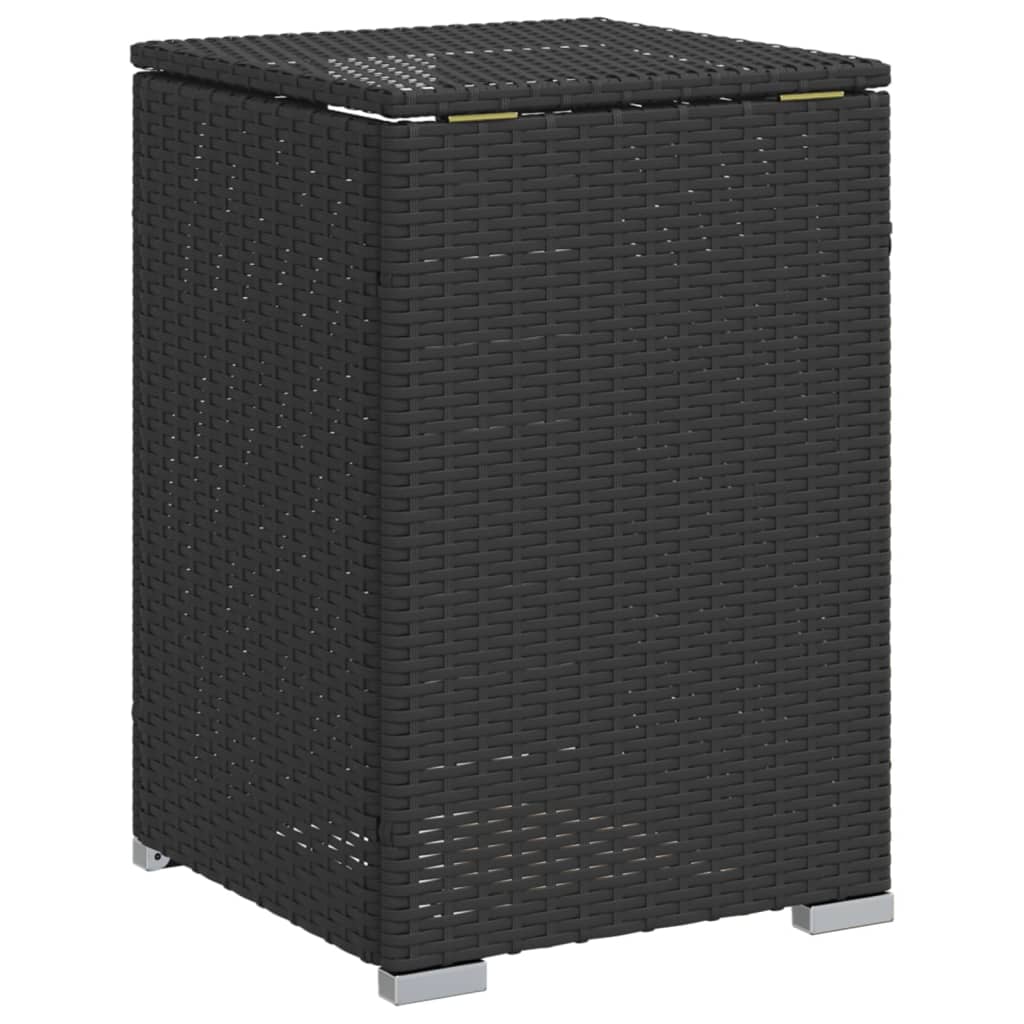 Propane Tank Cover Table Black 40x40x60 cm Poly Rattan