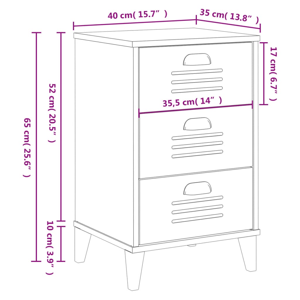 Bedside Cabinet VIKEN Black Engineered Wood