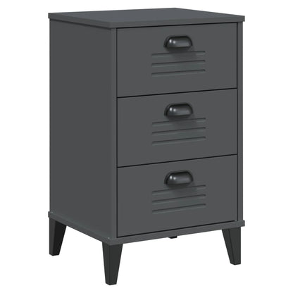 Bedside Cabinet VIKEN Anthracite Grey Engineered Wood