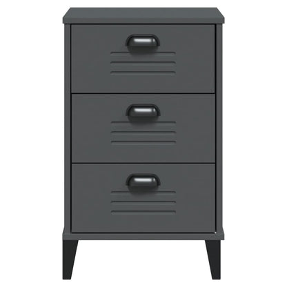 Bedside Cabinet VIKEN Anthracite Grey Engineered Wood