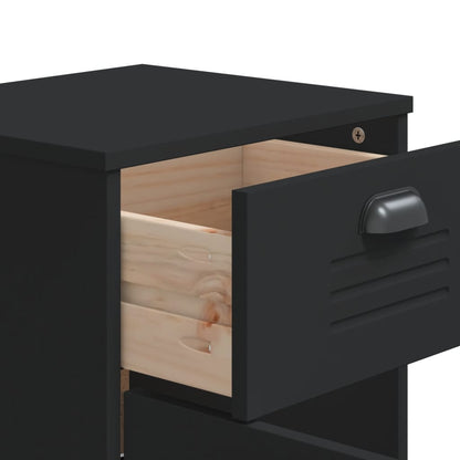 Bedside Cabinet VIKEN Black Engineered Wood