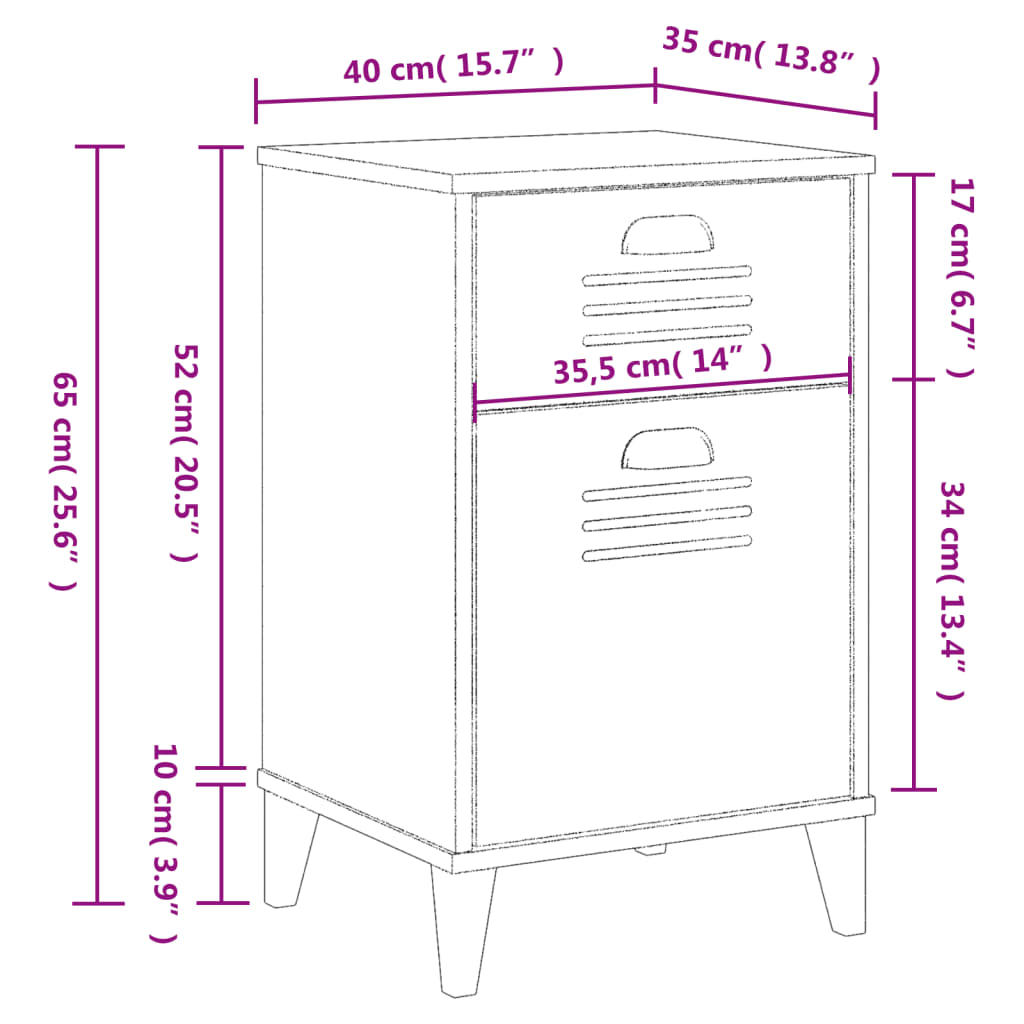 Bedside Cabinet VIKEN Black Engineered Wood