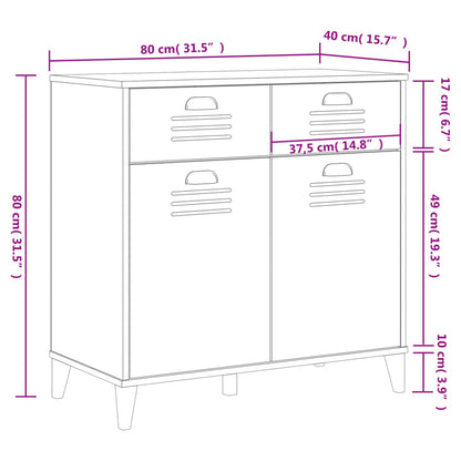 Sideboard VIKEN White 80x40x80 cm Engineered Wood