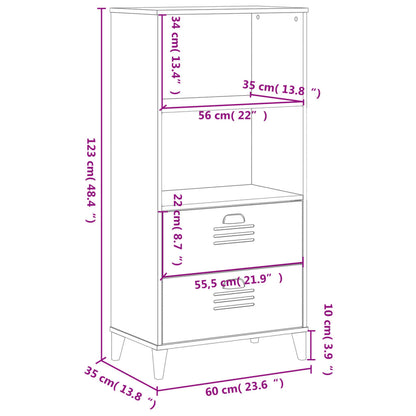 Bookcase VIKEN Black 60x35x123 cm Engineered Wood