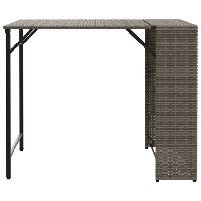 5 Piece Garden Dining Set Foldable Grey Poly Rattan