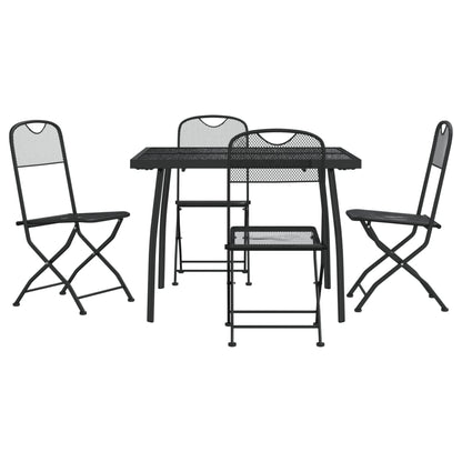 5 Piece Garden Dining Set Anthracite Metal Mesh